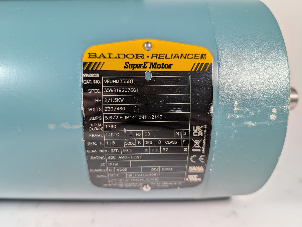 Baldor Reliance - 2 HP Electric Motor - VEUHM3558T - Used - Big Liquidators