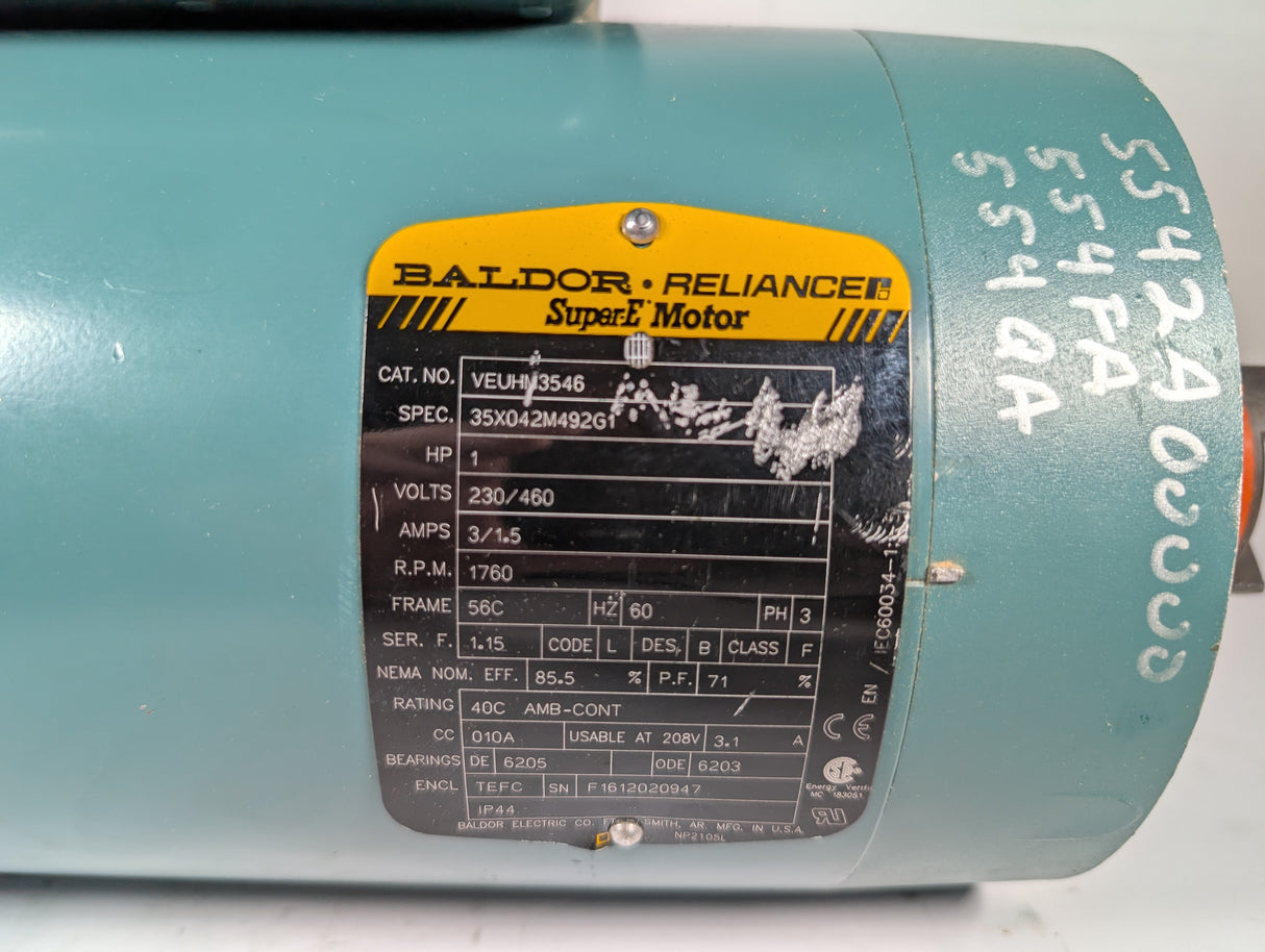 Baldor Reliance - 1 HP Electric Motor - VEUHM3546 - Used - Big Liquidators