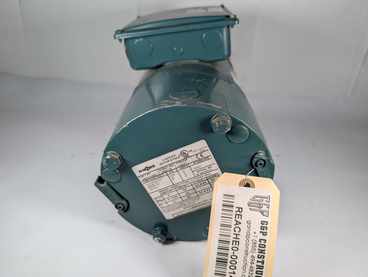 Baldor Reliacne - 0.5 HP Electric Motor with D - Series Motor Break - VBNM3538 - D - Used - Big Liquidators