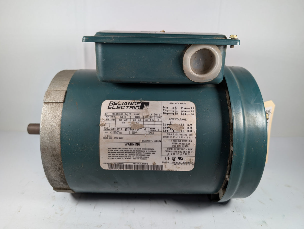 Reliance Electric - 0.75 HP Electric Motor - P56H1337H - Used - Big Liquidators