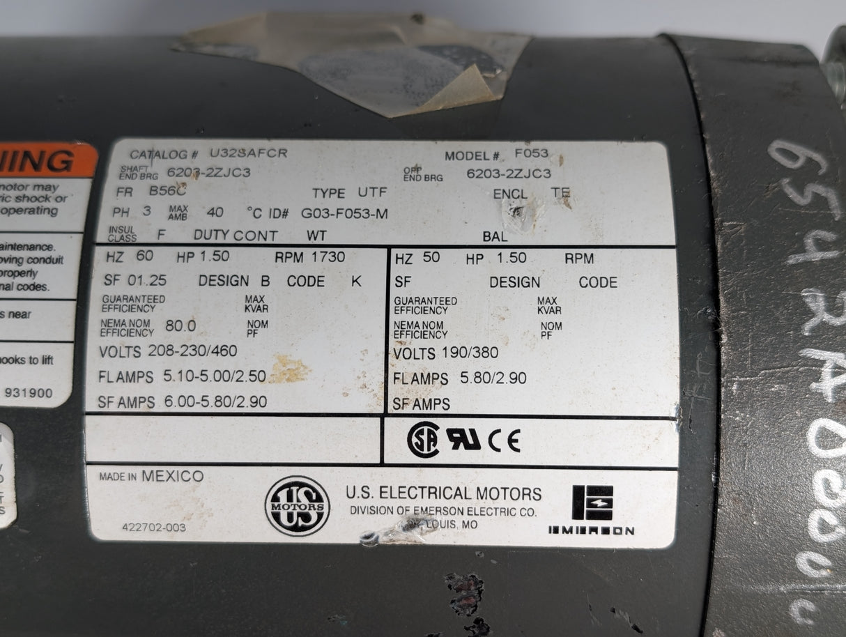 Emerson - 1.5 HP Electric Motor - U32SAFCR - Used - Big Liquidators