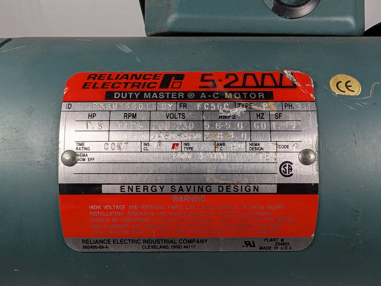 Reliance Electric - 1.5 HP Electric Motor - P56H1440T - Used - Big Liquidators