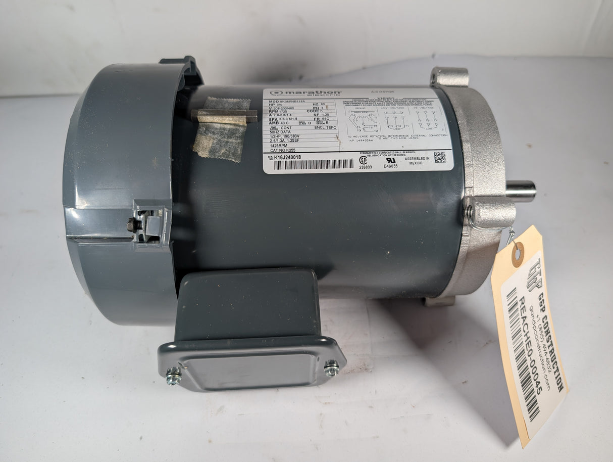 Marathon Electric - 0.75 HP Electric Motor - 5K36PNB116A - New - Big Liquidators