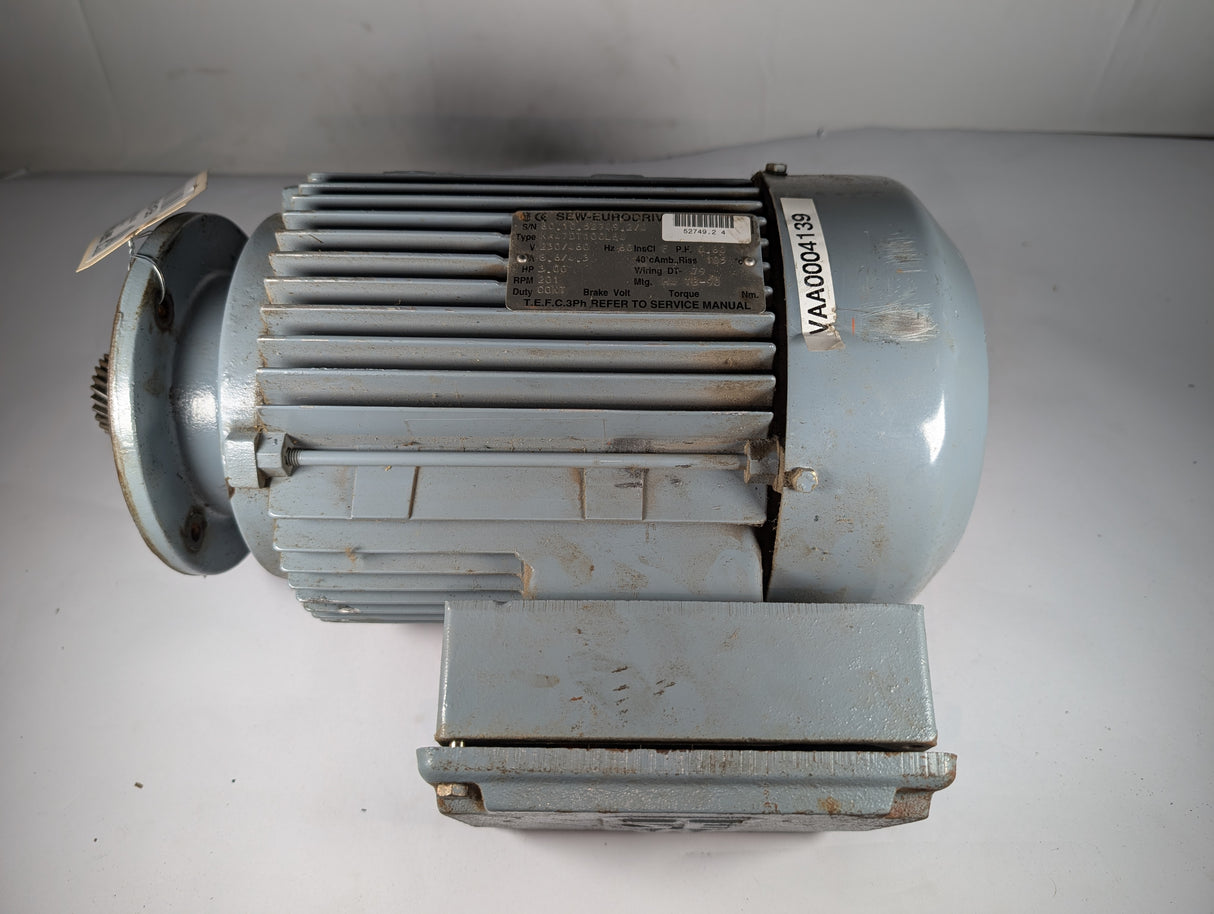 Sew - Eurodrive - 3 HP Electric Motor - KA47DT100LS4 - Used - Big Liquidators