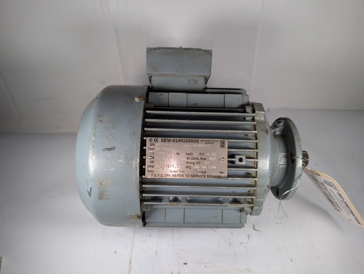 Sew - Eurodrive - 2 HP Electric Motor - RF27DT90L4 - Used - Big Liquidators