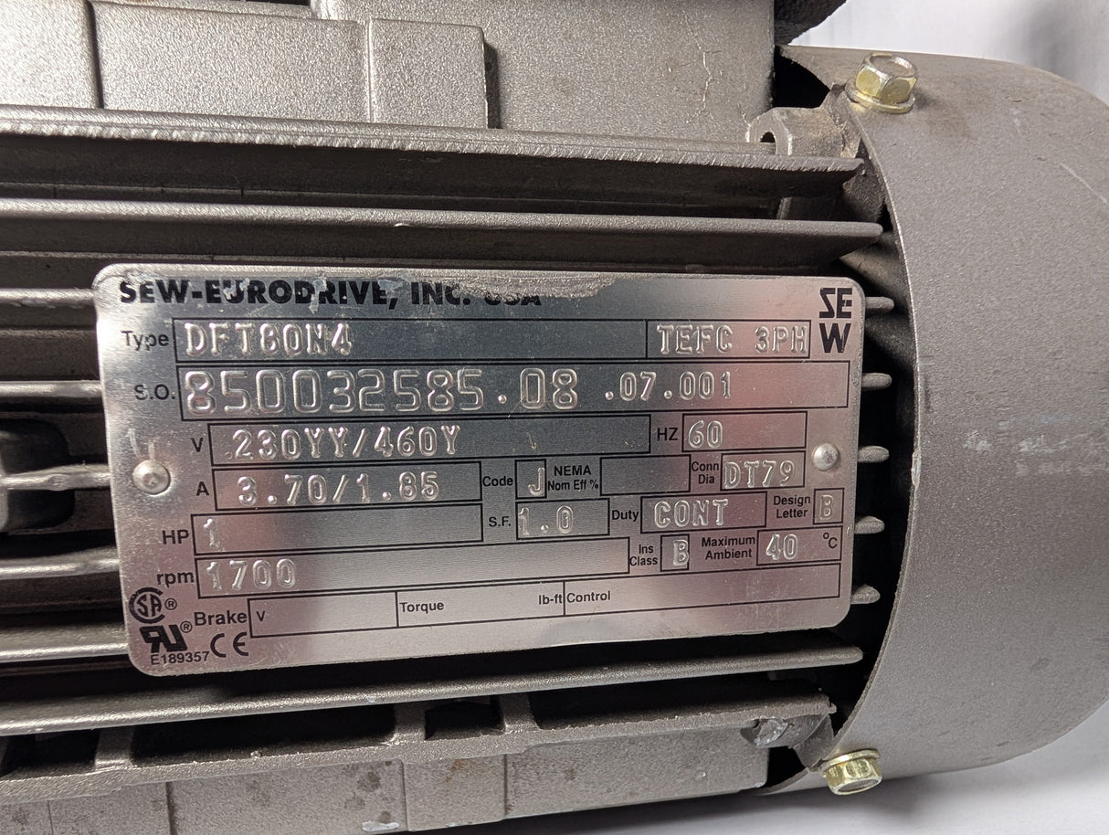 Sew - Eurodrive - Electric Motor - DFT80N4 - Used - Big Liquidators