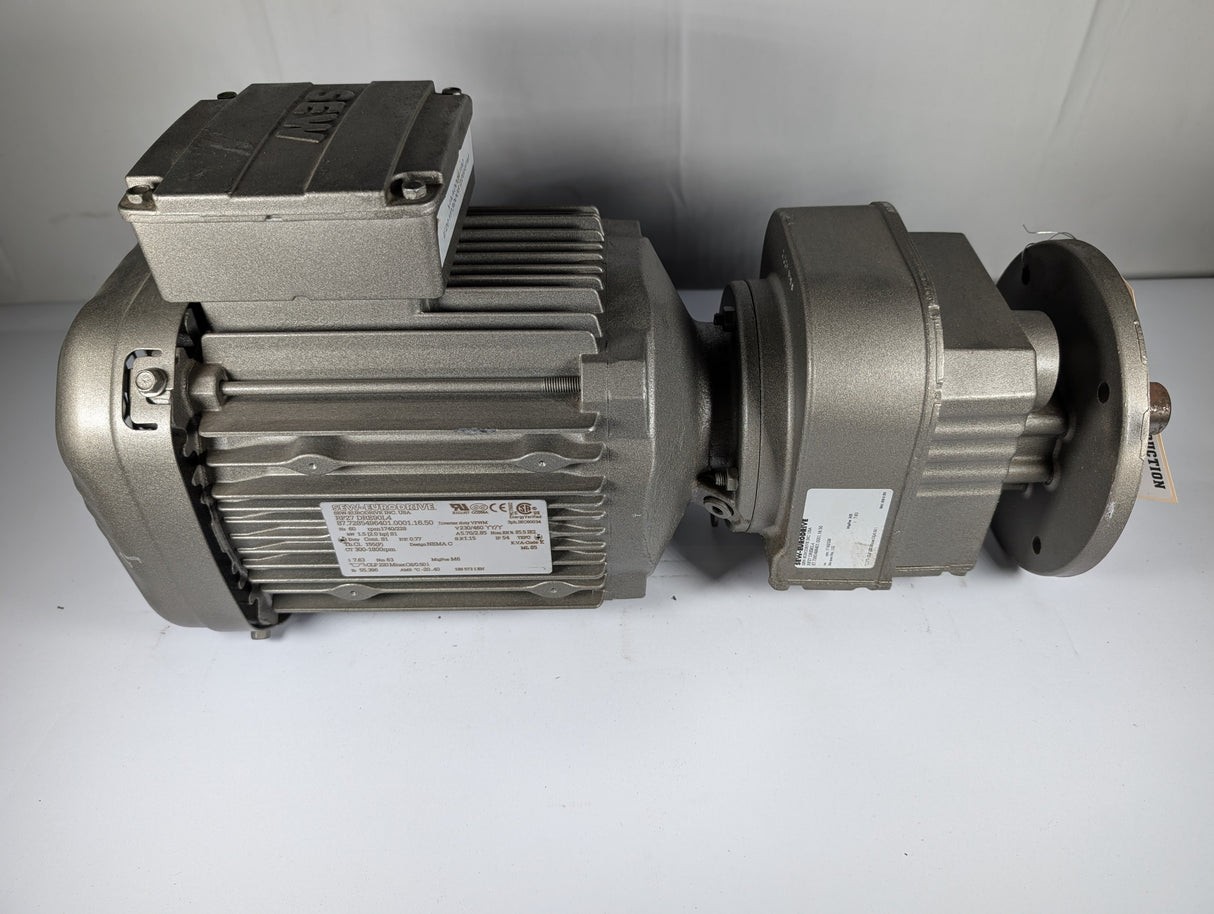 Sew - Eurodrive - 2 HP Electric Motor - RF27 DRE90L4 - Used - Big Liquidators