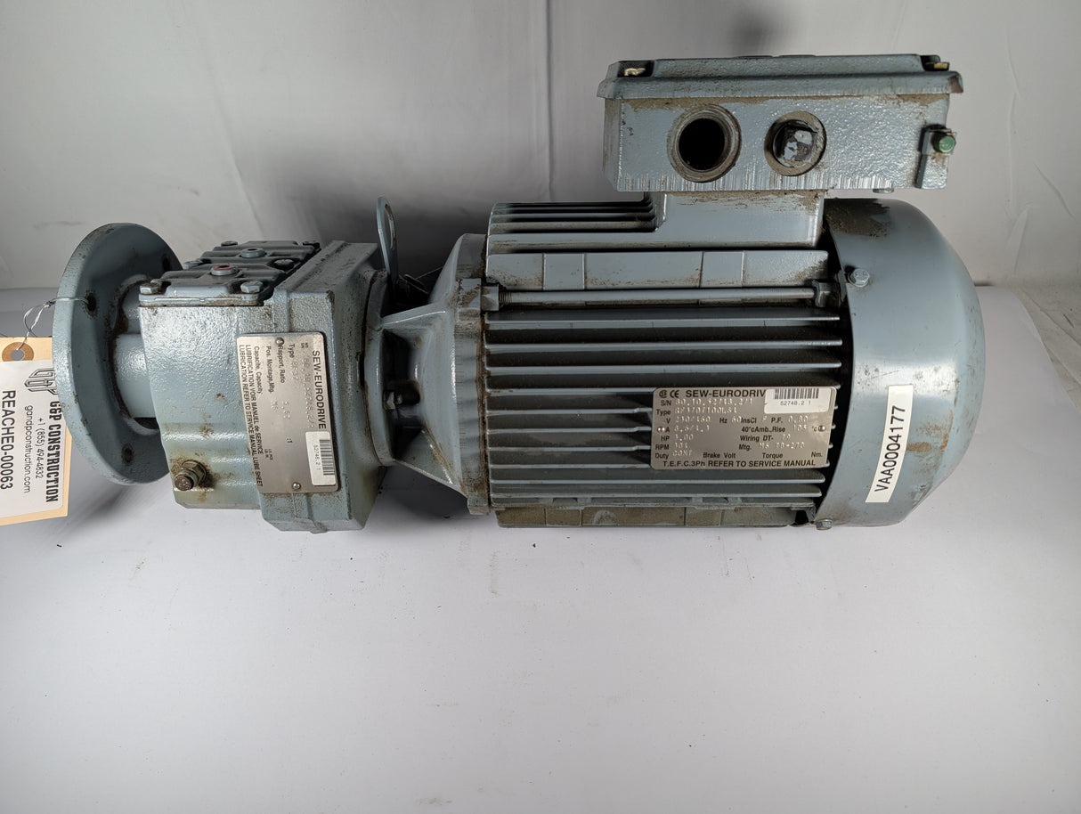 Sew - Eurodrive - 3 HP Electric Motor - RF37DT100LS4 - Used - Big Liquidators