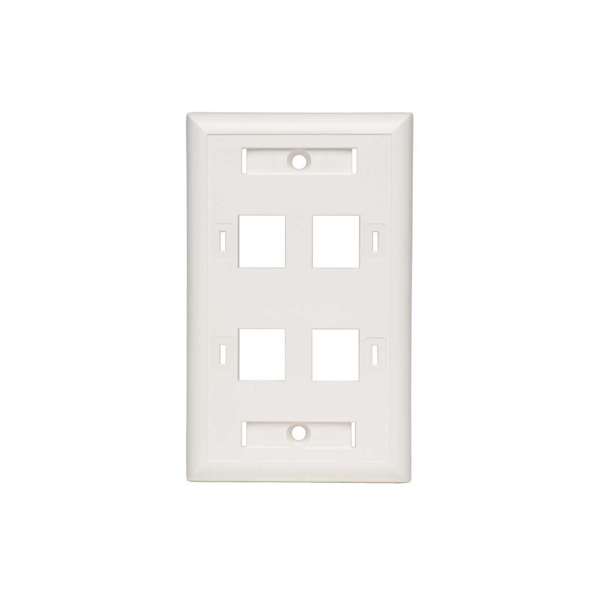 TRIPP LITE NO42 - 001 - 04 - WH - White Keystone Wallplate - 4 Outlets - New - Big Liquidators