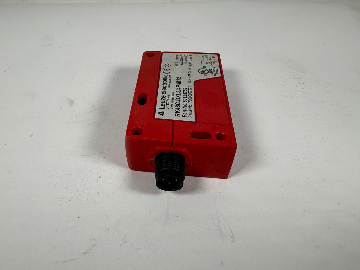 Leuze Electronic - Retro - Reflective Photoelectric Sensor - RK46C.DXL3/4P - M12 - Used - Big Liquidators