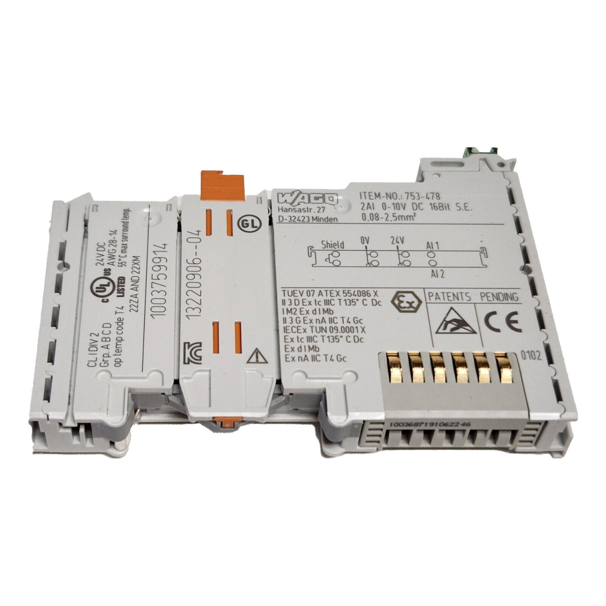 WAGO - 753-478 - 2-channel analog input - USED