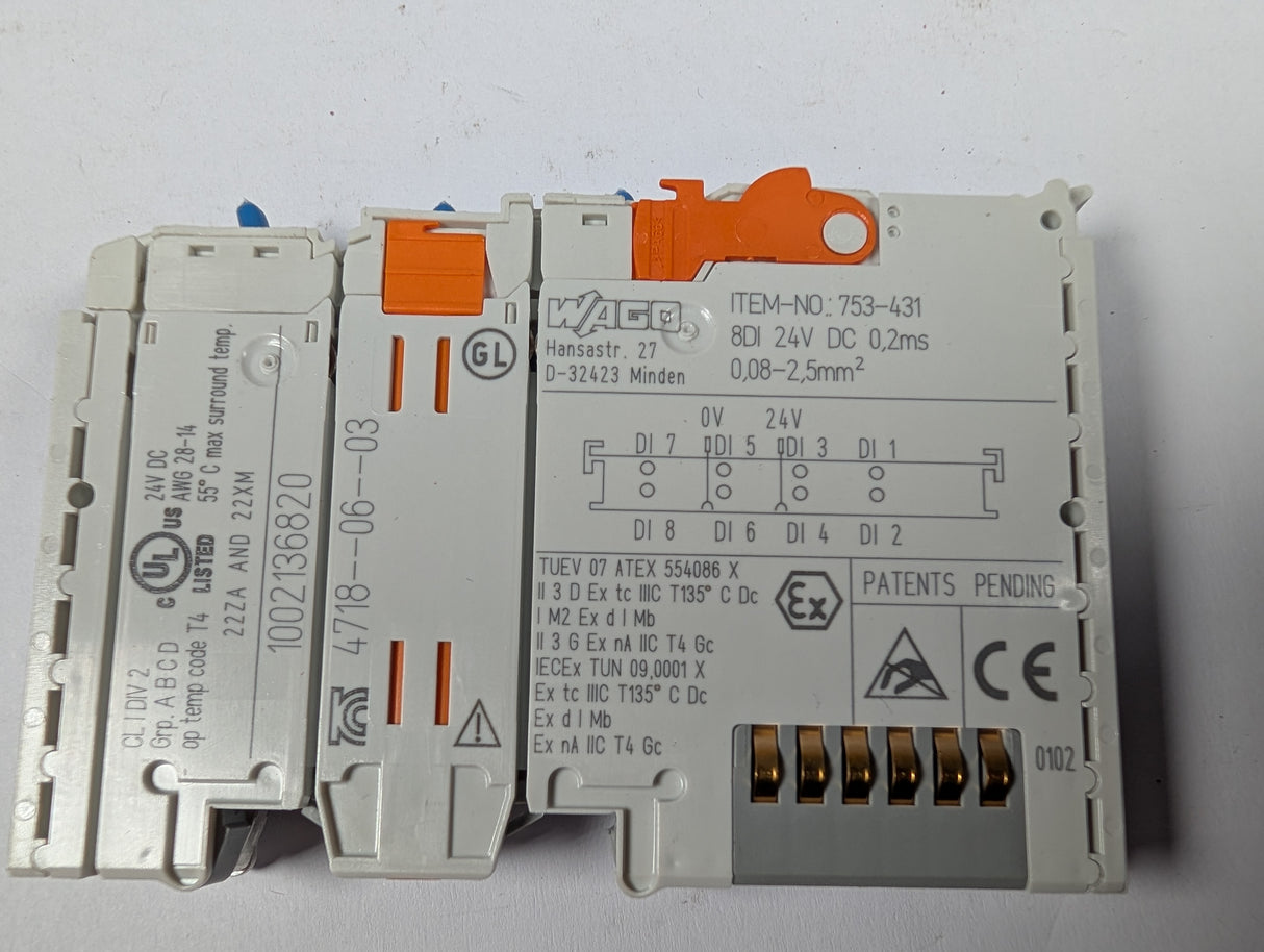 Wago - 8 - Channel Digital Input Module - 753 - 431 - Used - Big Liquidators