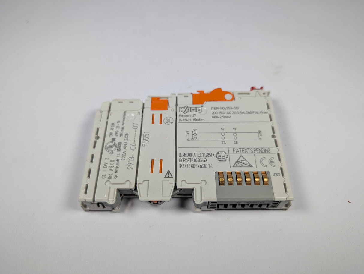 Wago - 2 - Channel Relay Output Module - 753 - 513 - Used - Big Liquidators