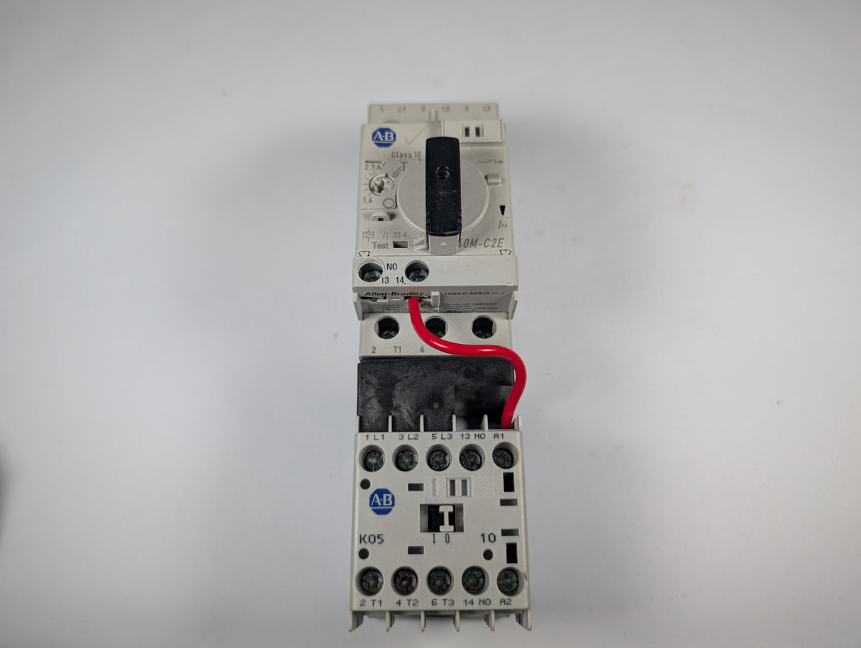 Allen Bradley - 32 Amp Circuit Breaker with Miniature Contactor - 140M - C2E - B25 w/100 - K05*10 - Used - Big Liquidators