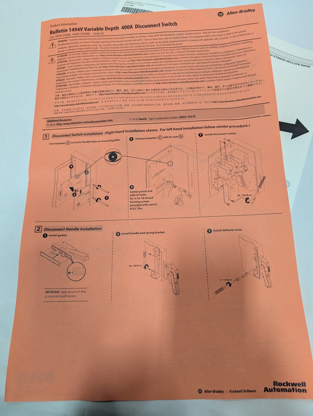 Allen Bradley - Variable Depth Disconnect Switch - Bulletin 1494V - New - Big Liquidators
