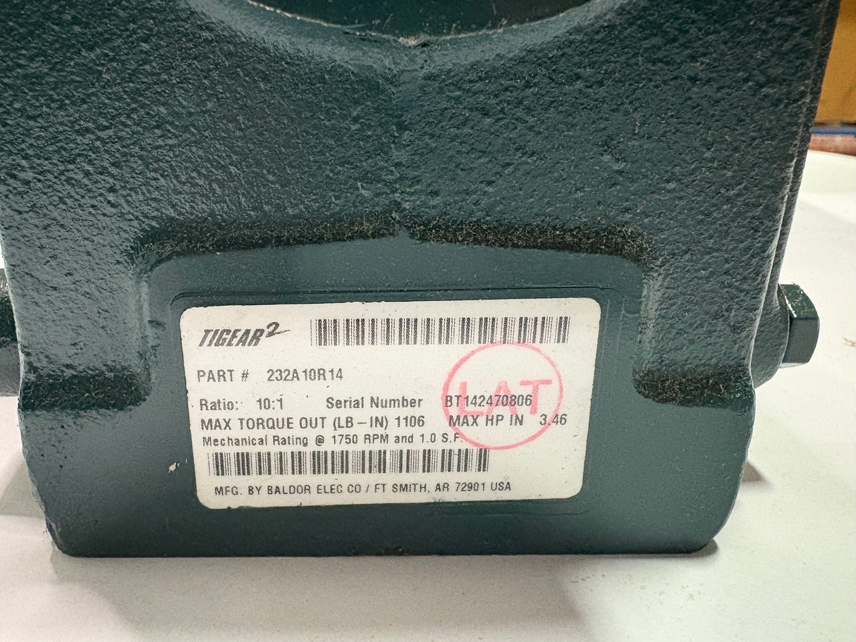 Dodge Tigear - 10:1 Gear Reducer - 232A10R14 - Used - Big Liquidators