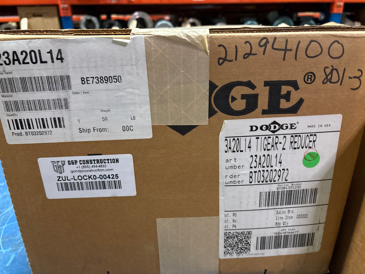 Dodge Tigear - 20:1 Gear Reducer - 23A20L14 - New - Big Liquidators