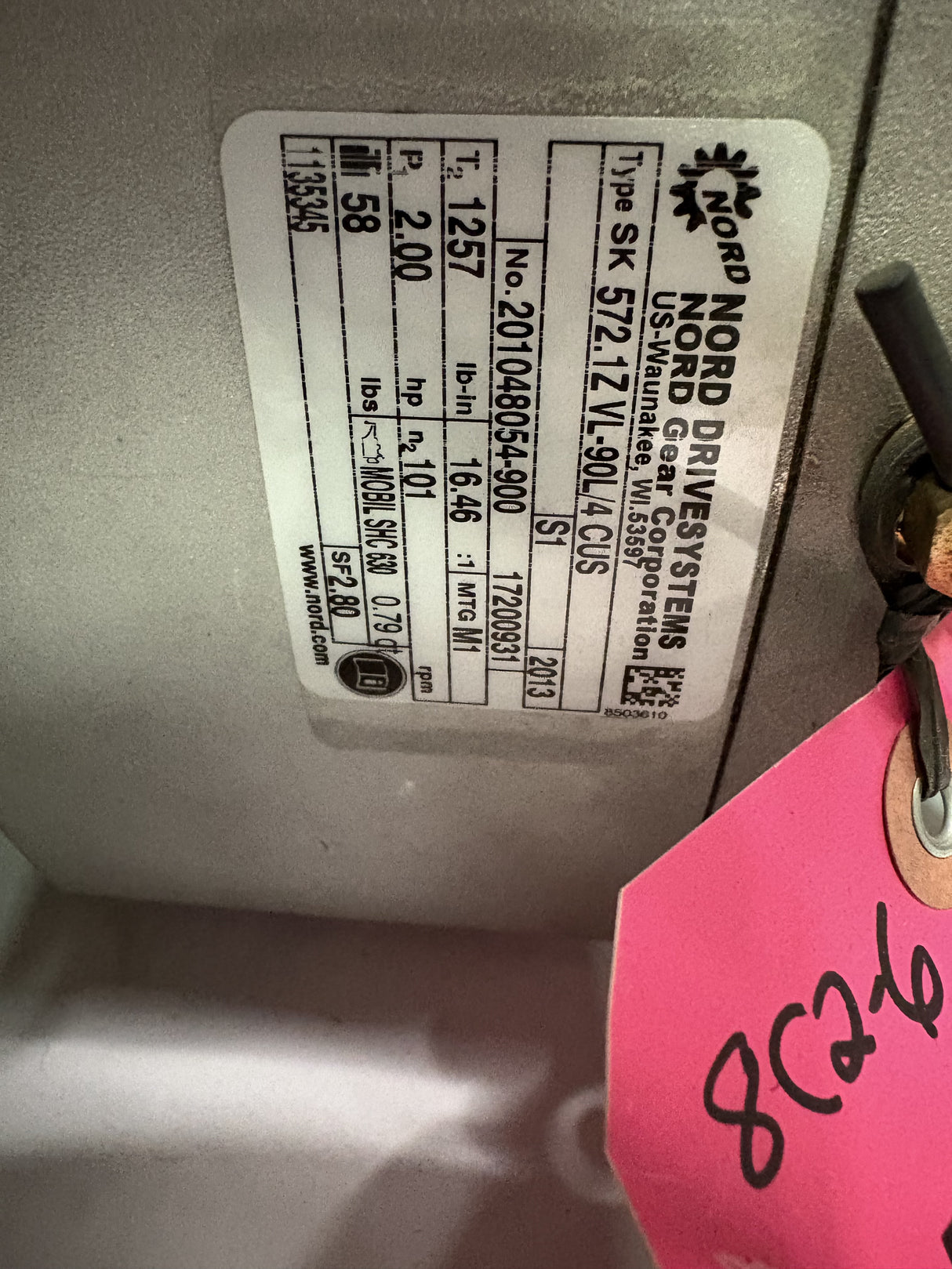 Nord Drive Systems - 2 HP Electric Motor - SK 90L/4 CUS - Used - Big Liquidators