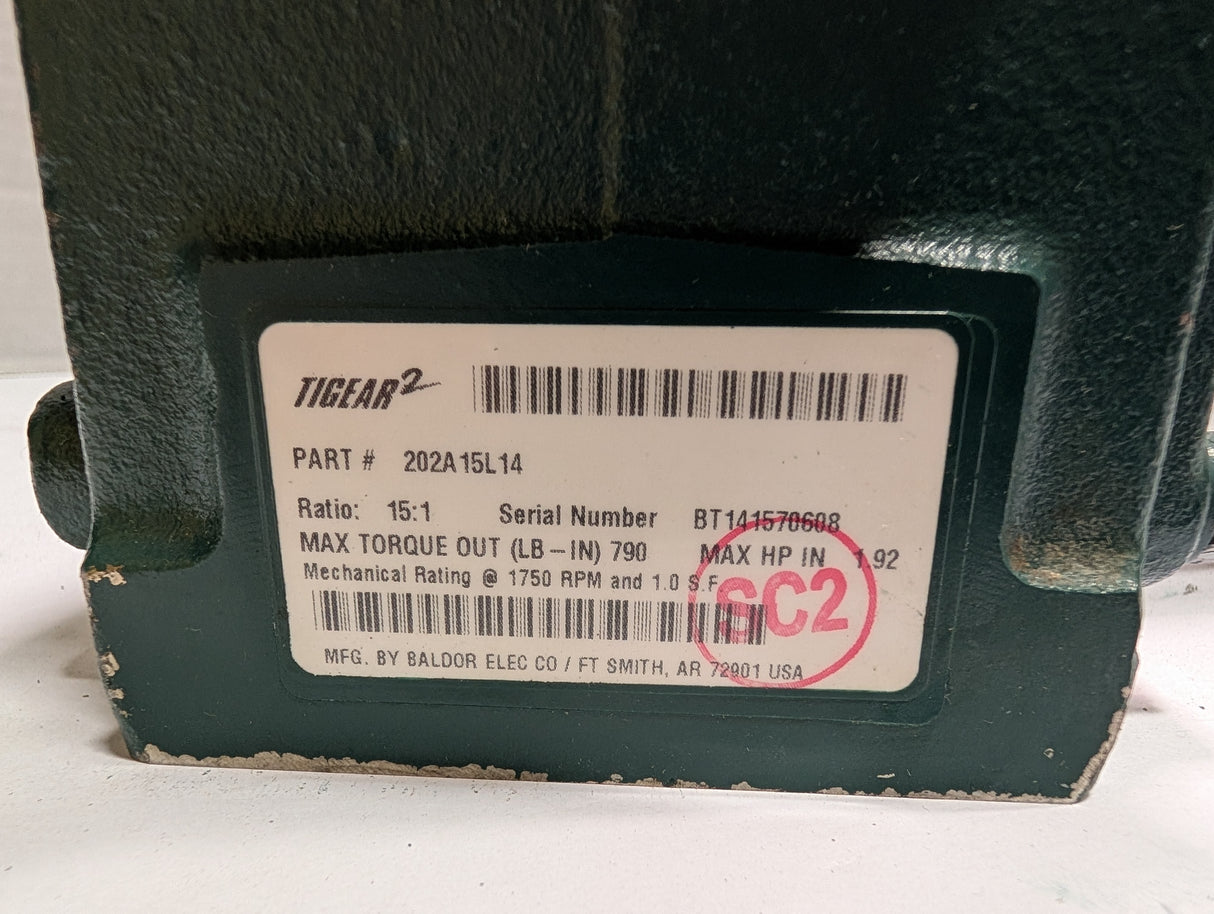 Dodge Tigear - 15:1 Gear Reducer - 202A15L14 - Used - Big Liquidators