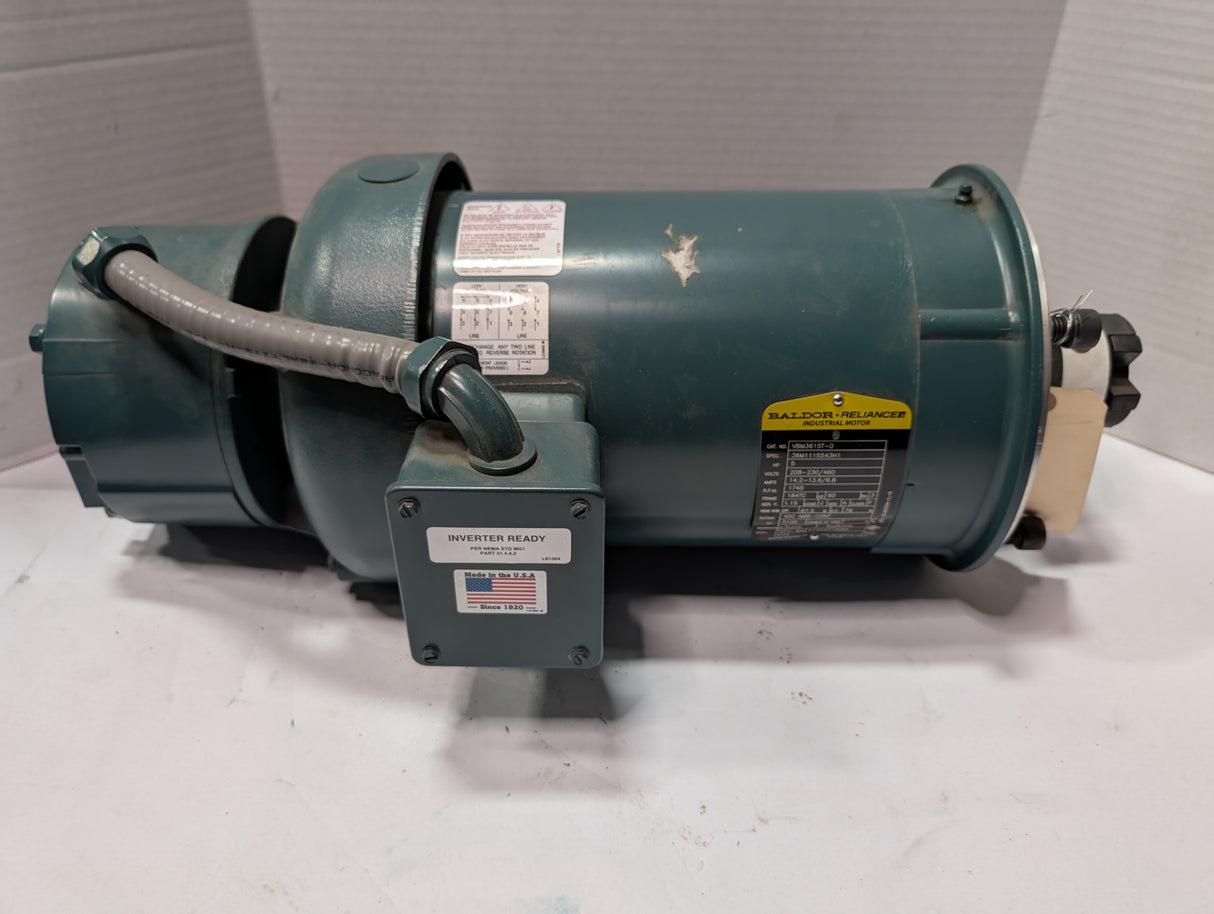 Baldor Reliance - 5 HP Electric Motor - VBM3615T - D - Used - Big Liquidators