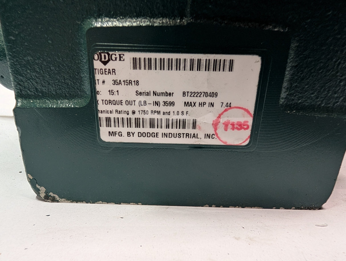 Dodge Tigear - 15:1 Gear Reducer - 35A15R18 - Used - Big Liquidators