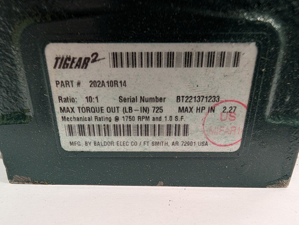 Dodge Tigear - 10:1 Gear Reducer - 202A10R14 - Used - Big Liquidators