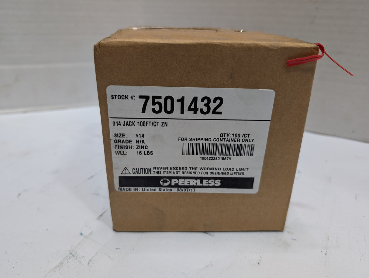 Peerless - 14 Jack Chain - 100 FT, Zinc Coded - New - Big Liquidators