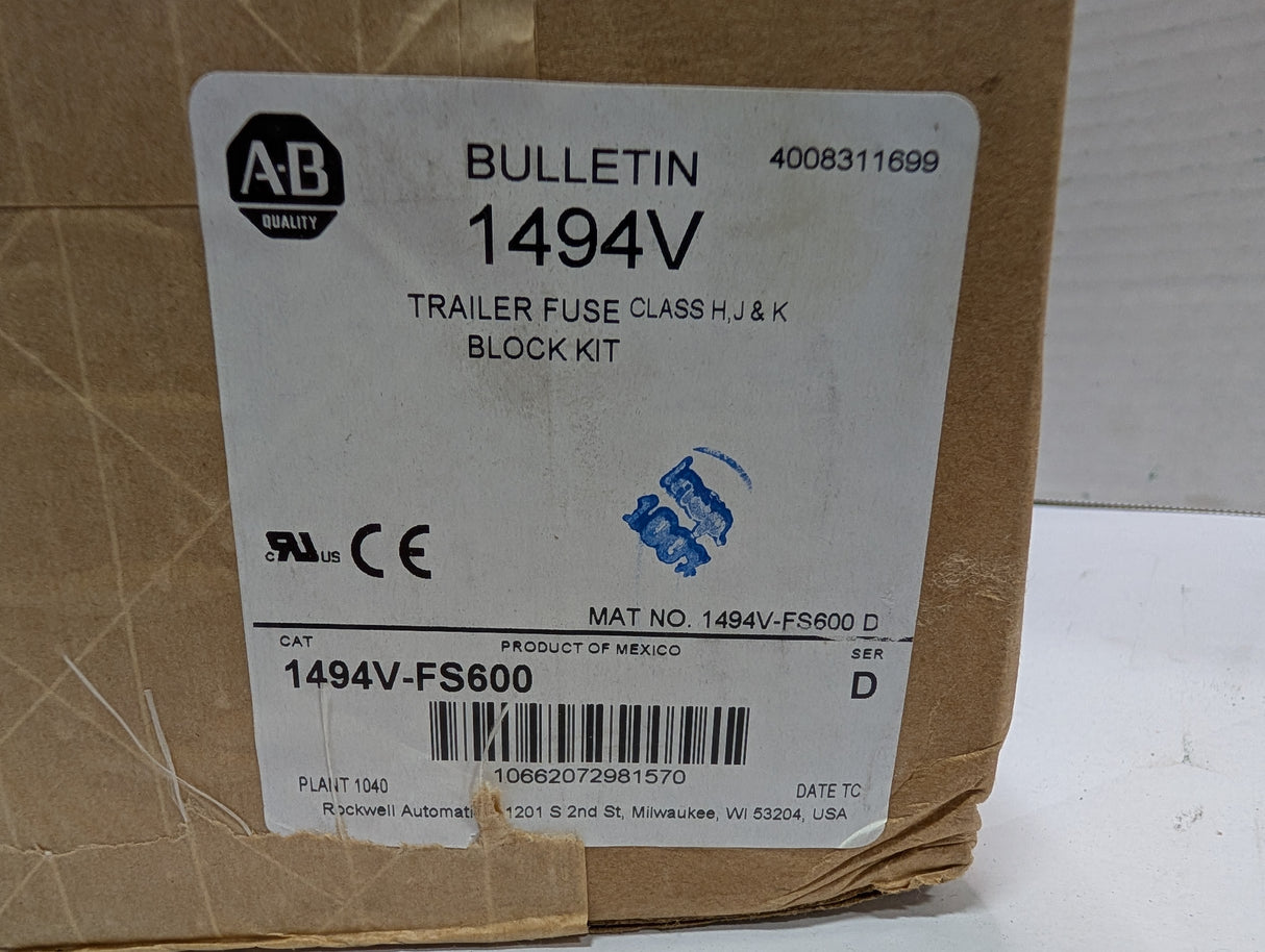 Allen Bradley - Trailer Fuse Class H, J & K Block Kit - 1494V - FS600 - New - Big Liquidators