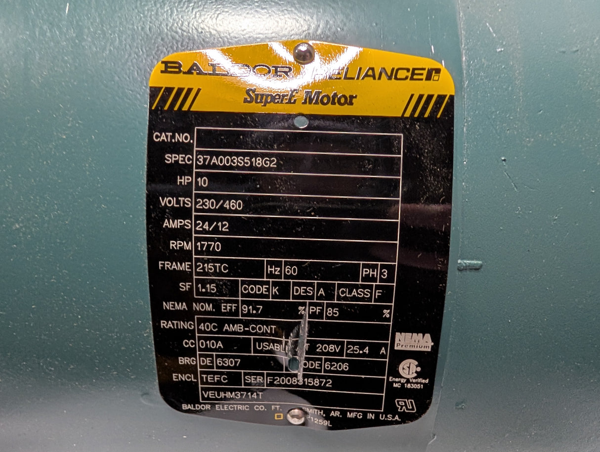 Baldor Reliance - 10 HP Electric motor - VEUHM3714T - New - Big Liquidators