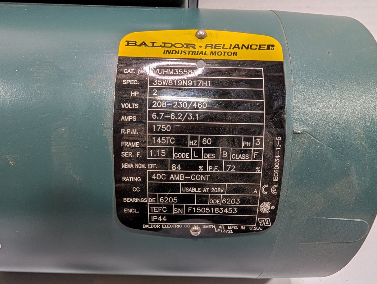 Baldor Reliance - 2 HP Electric Motor - VUHM3558T - Used - Big Liquidators