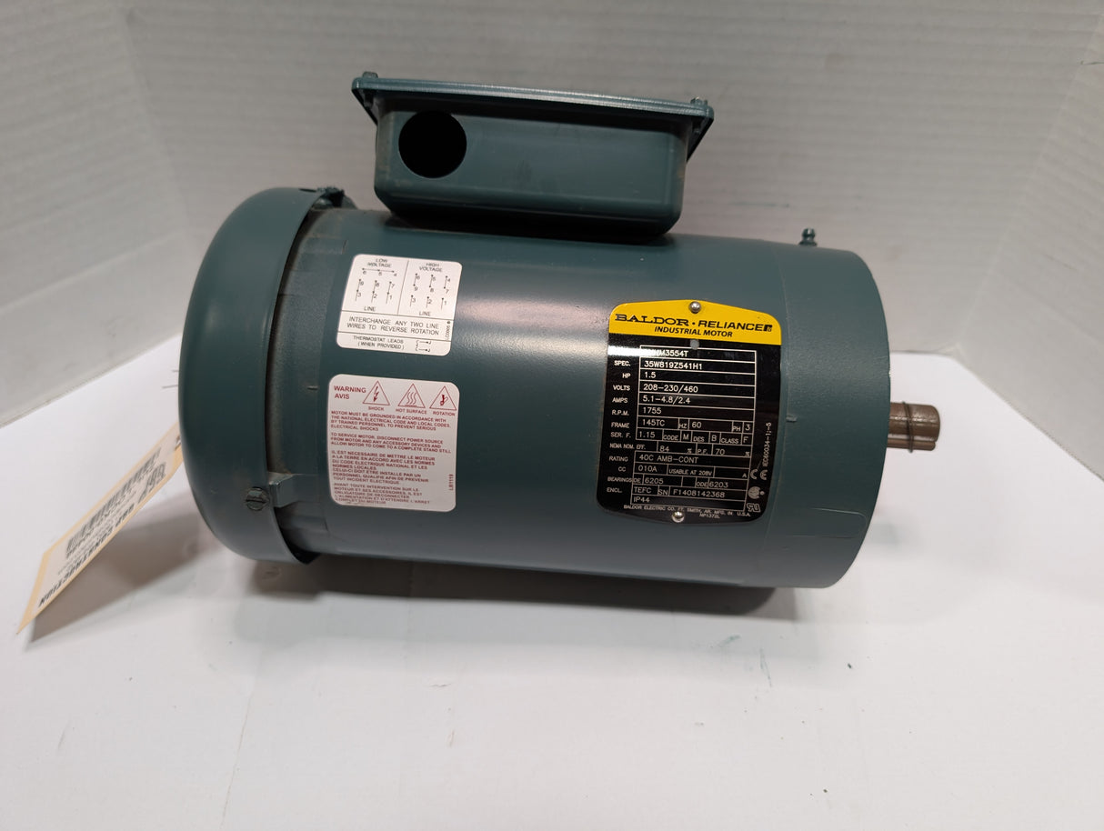 Baldor Reliance - 1.5 HP Electric Motor - VUHM3554T - Used - Big Liquidators