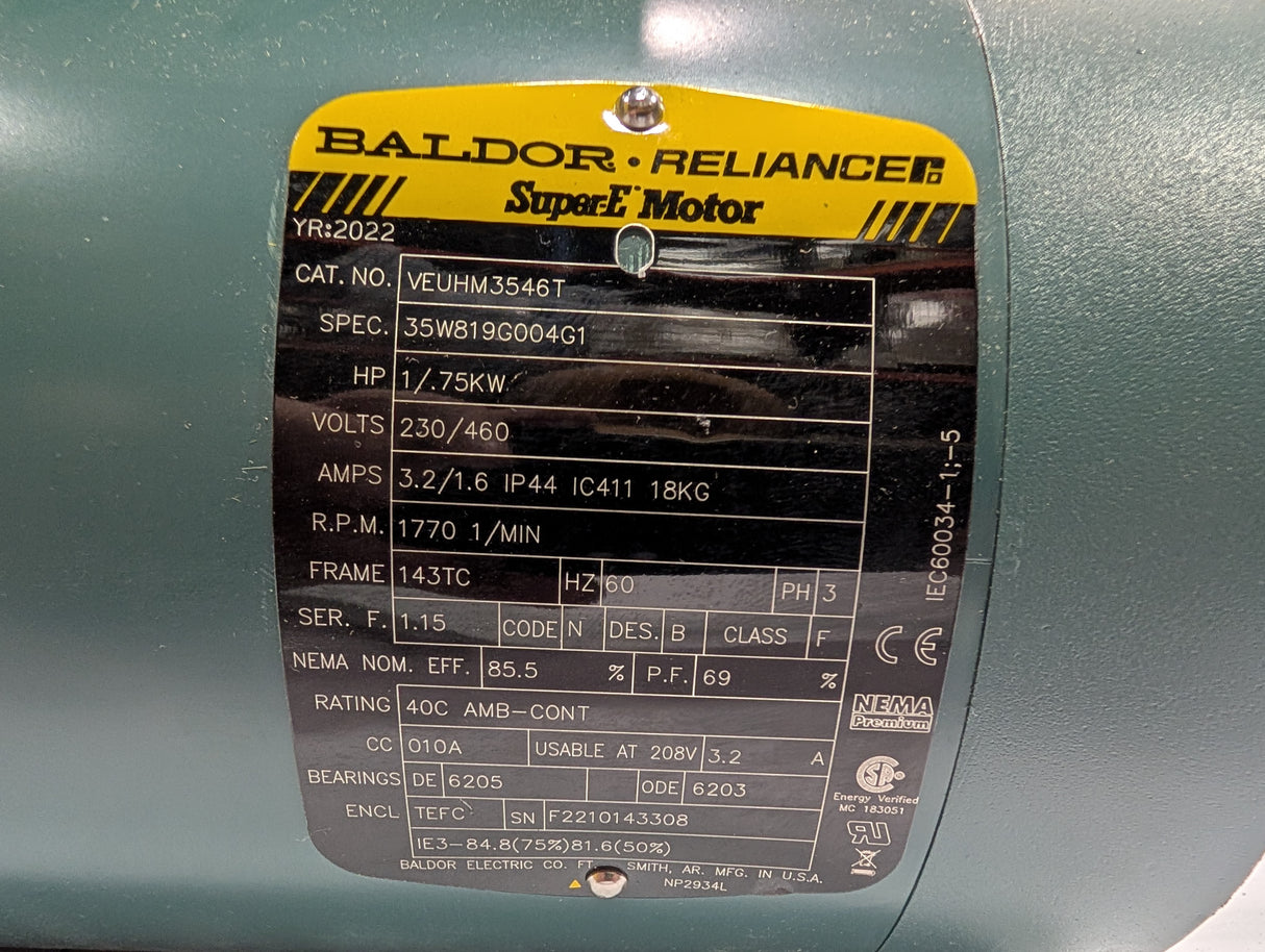 Baldor Reliance - 1 HP Electric Motor - VEUHM3546T - Used - Big Liquidators