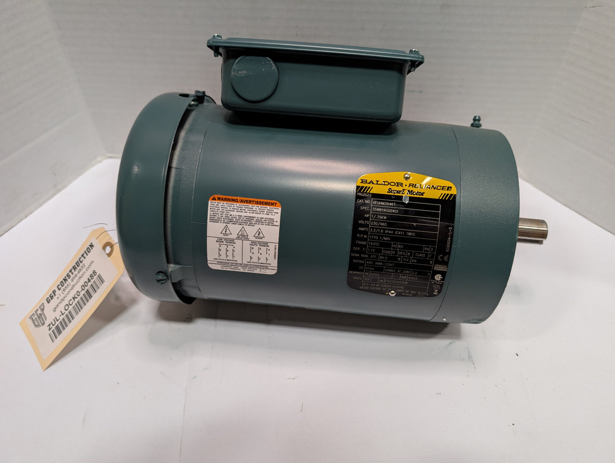 Baldor Reliance - 1 HP Electric Motor - VEUHM3546T - Used - Big Liquidators