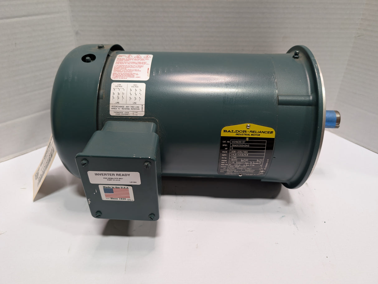 Baldor Reliance - 5 HP Electric Motor - VUHM3615T - Used - Big Liquidators