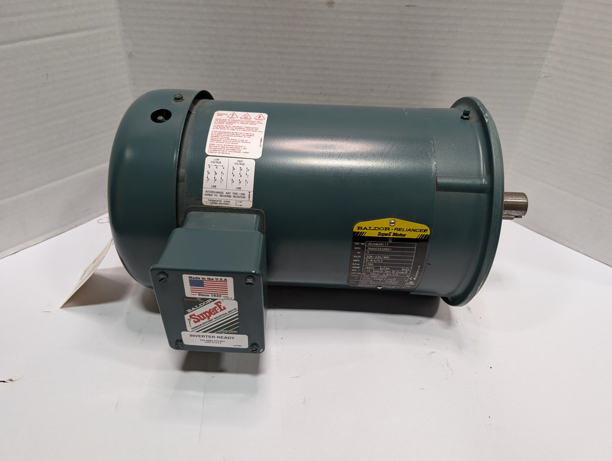 Baldor Reliance - 3 HP Electric Motor - VEUHM3611T - Used - Big Liquidators
