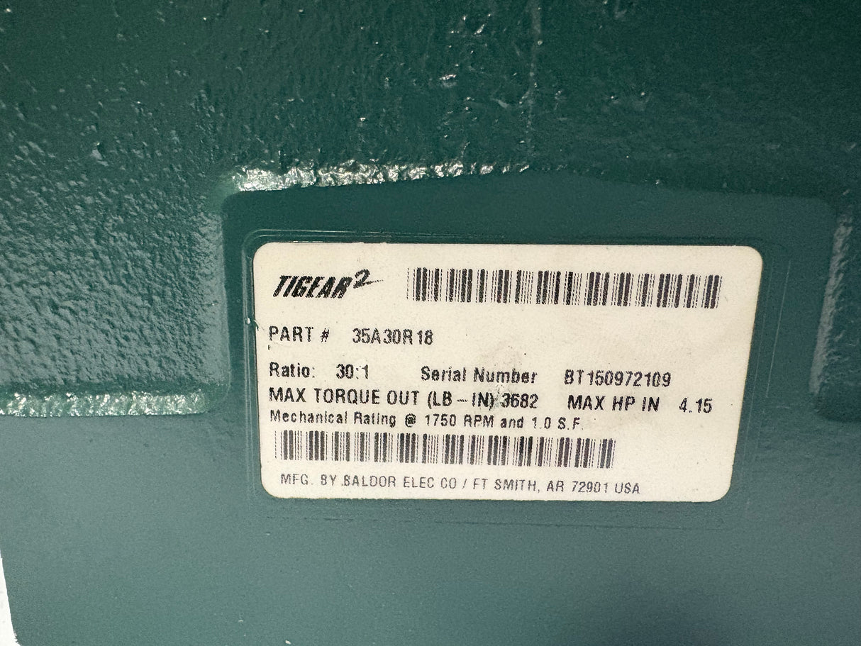 Dodge Tigear - 30:1 Gear Reducer - 35A30R18 - Used - Big Liquidators