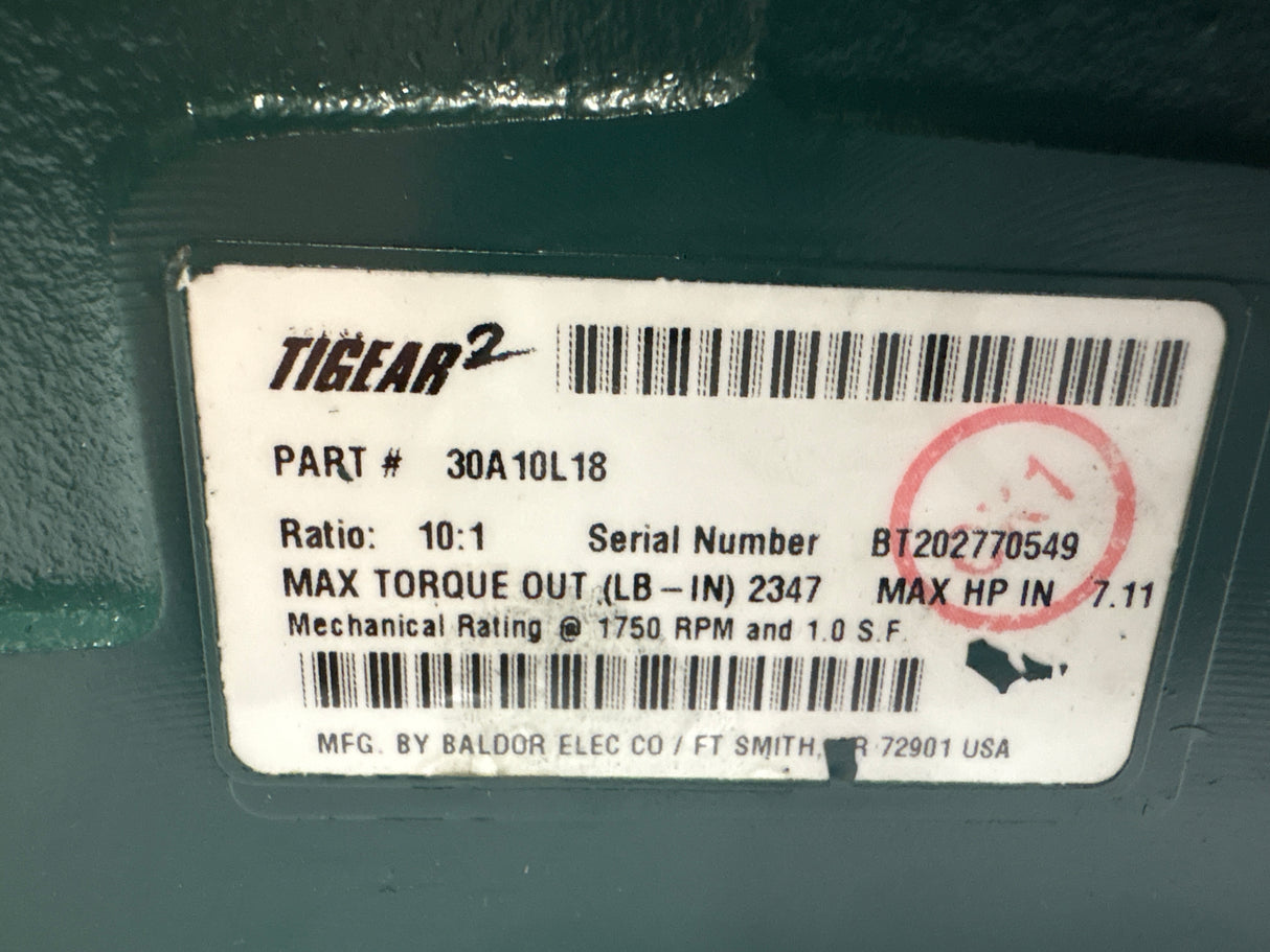 Dodge Tigear - 10:1 gear Reducer - 30A10L18 - Used - Big Liquidators