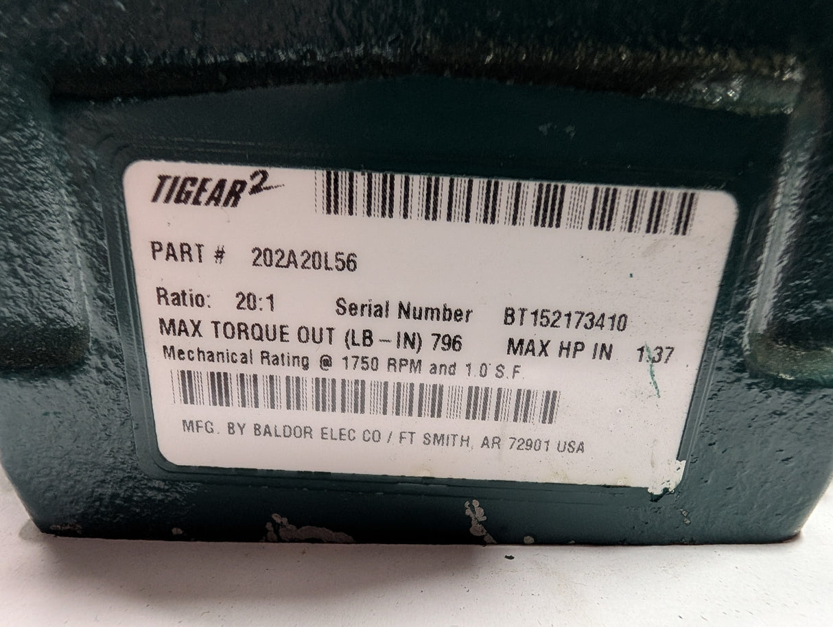 Dodge Tigear - 20:1 Gear Reducer - 202A20L56 - Used - Big Liquidators
