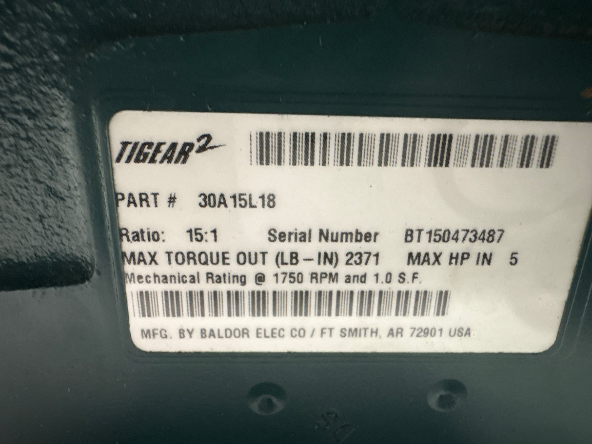 Dodge Tigear - 15:1 Gear Reducer - 30A15L18 - Used - Big Liquidators