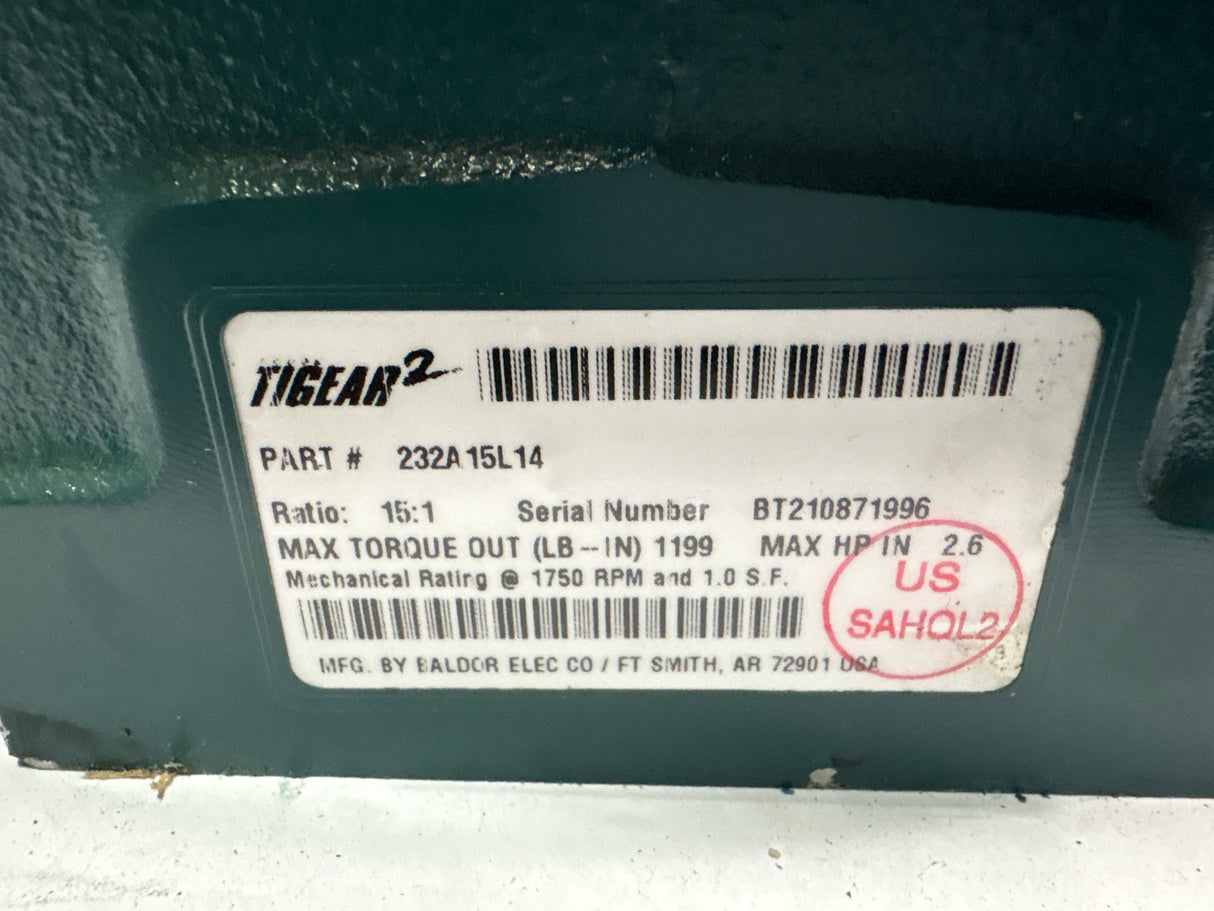 Dodge Tigear - 15:1 Gear Reducer - 232A15L14 - Used - Big Liquidators