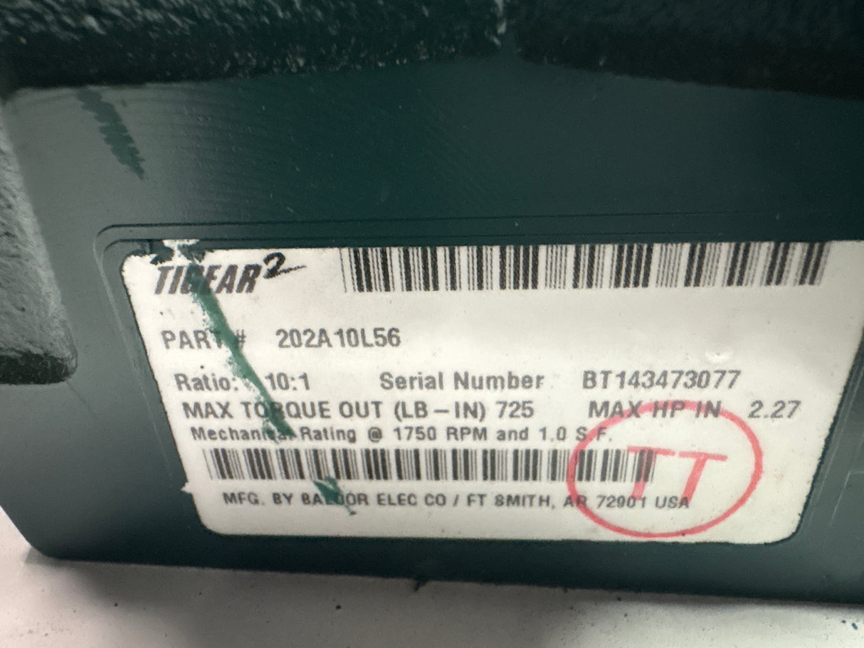 Dodge Tigear - 10:1 Gear Reducer - 202A10L56 - Used - Big Liquidators