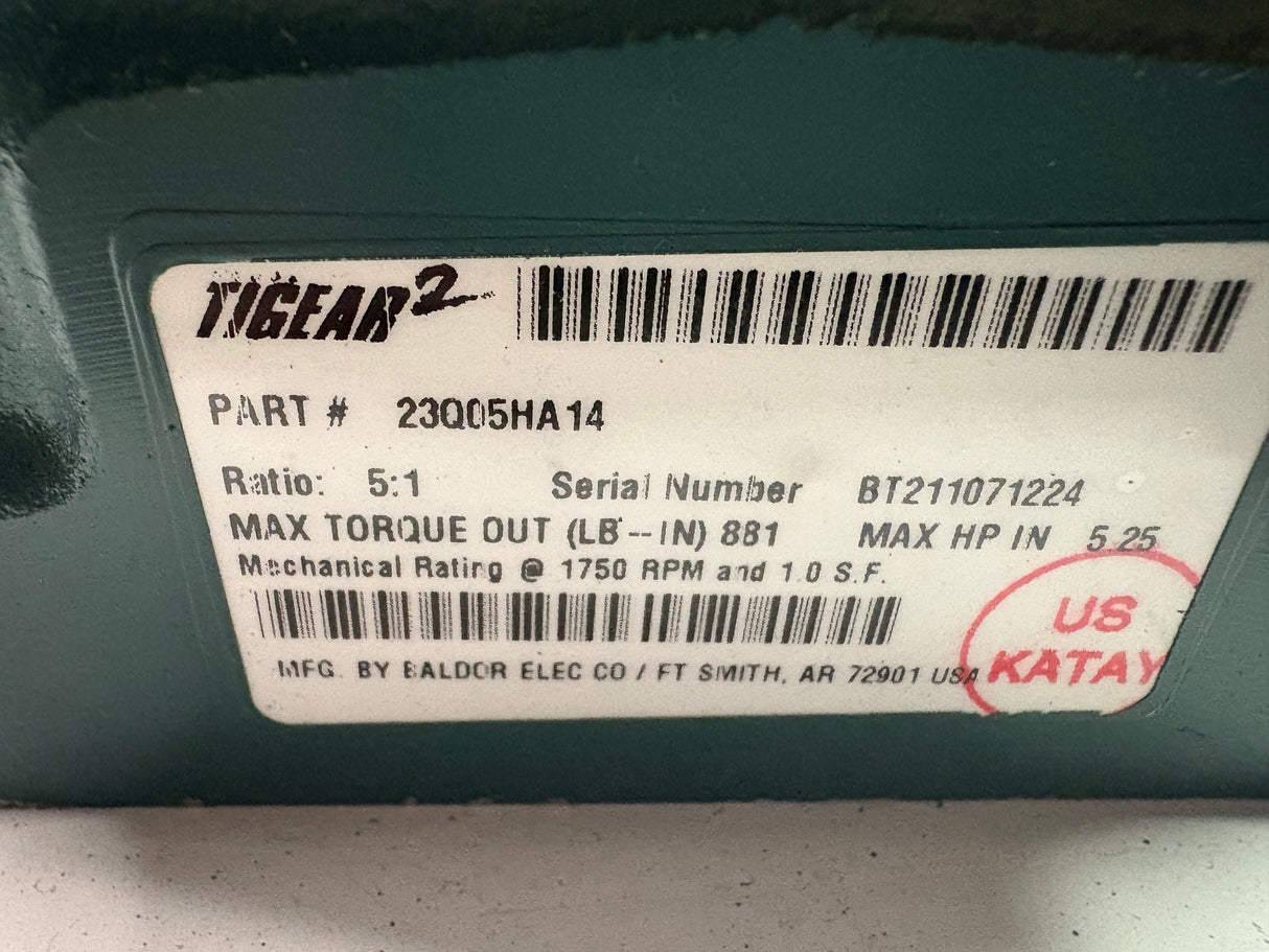 Dodge Tigear - 5:1 Gear Reducer - 23Q05HA14 - Used - Big Liquidators
