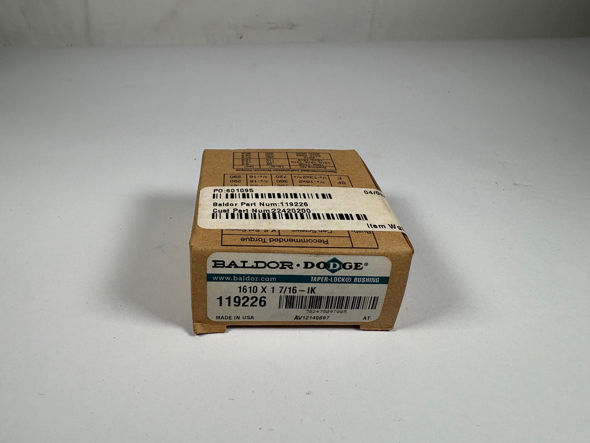 Dodge - Taper Lock Bushing 1 - 7/16" - 1610X7/16 - IK - New - Big Liquidators