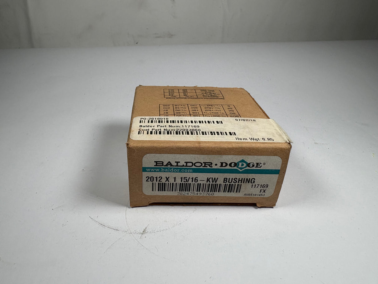 Dodge - Taper Lock Bushing 1 - 15/16" - 2012X115/16 KW BUSHING - New - Big Liquidators