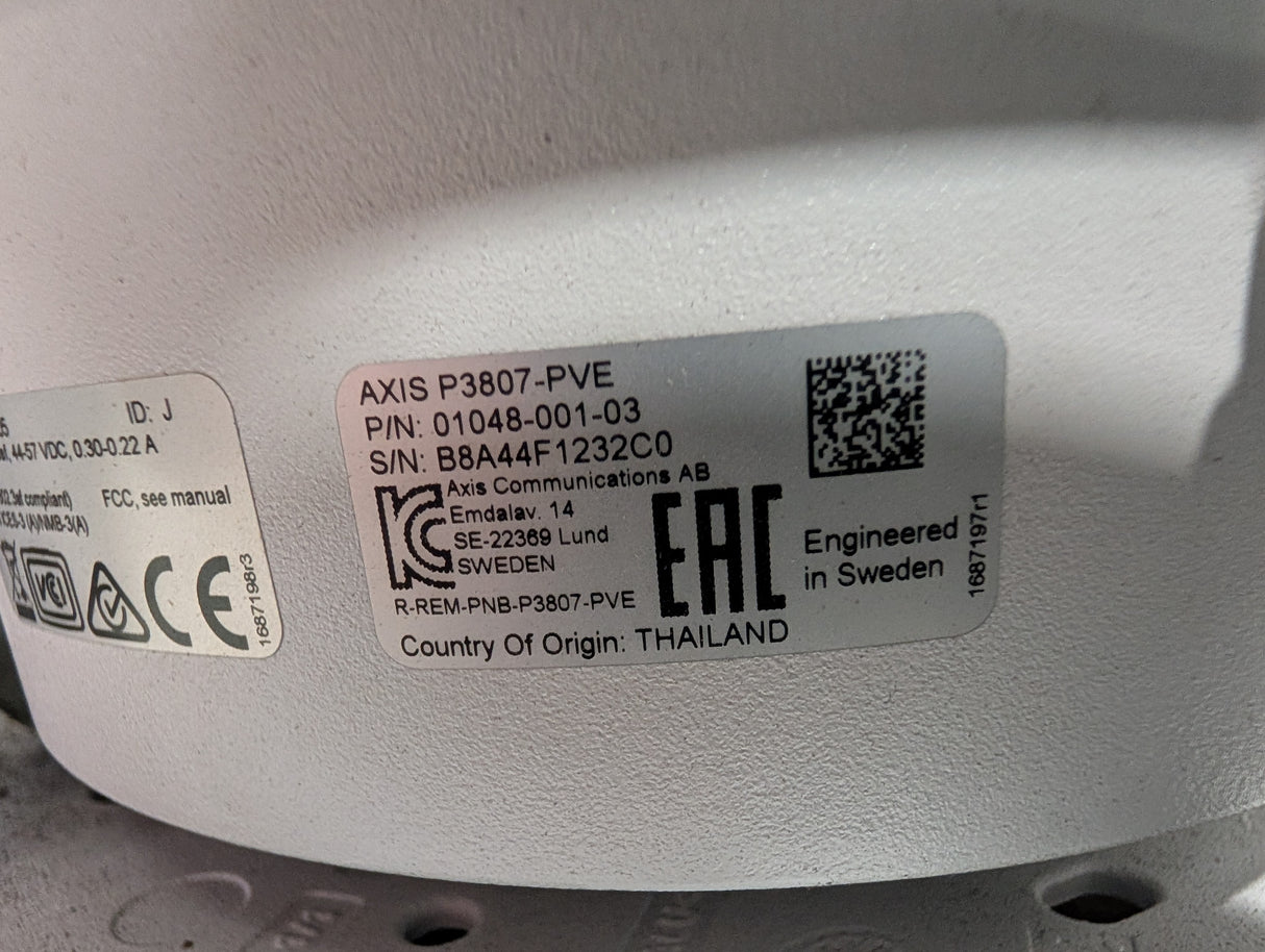 Axis Communications - Network Security Camera - P3807 - PVE - Used - Big Liquidators