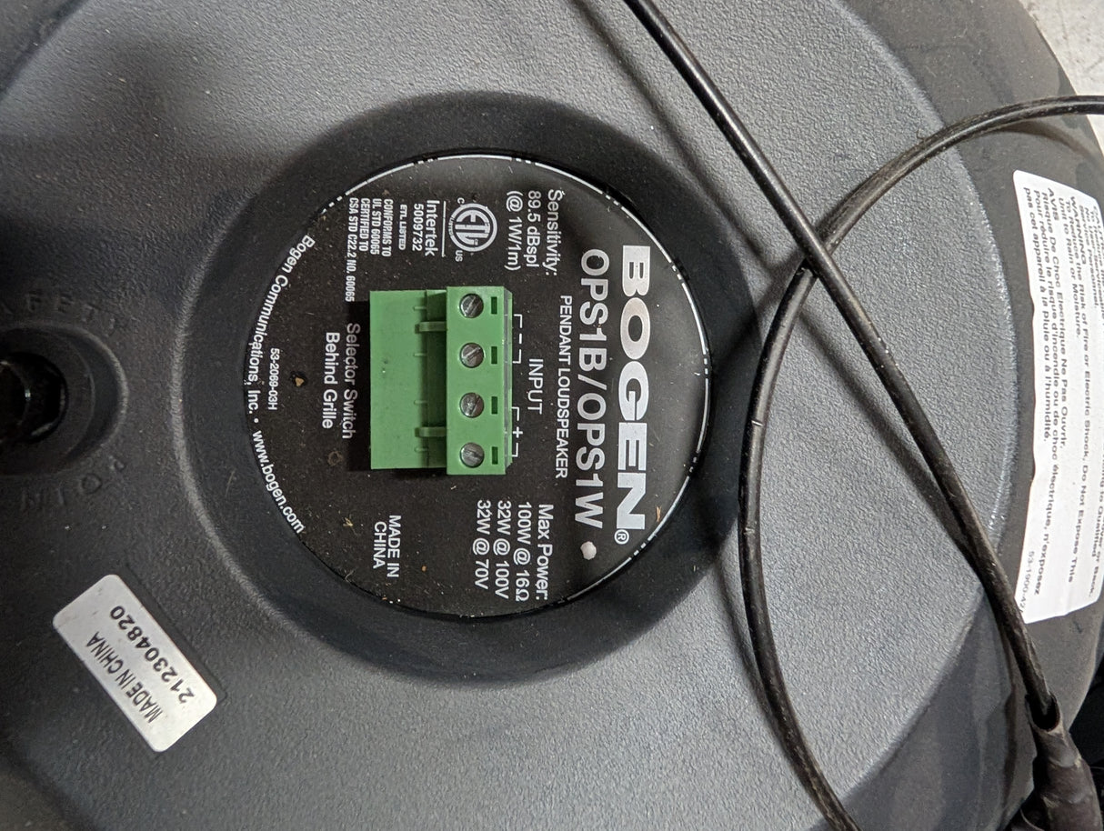 Bogen - Pendant Loudspeaker - OPS1B/OPS1W - Used - Big Liquidators