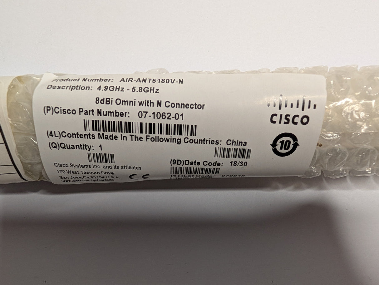 CISCO - Omnidirectional Antenna - AIR - ANT5180V - N - New - Big Liquidators
