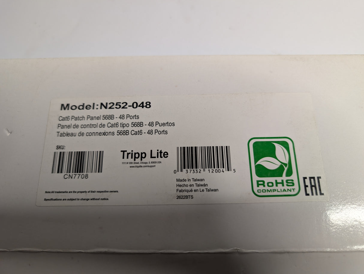 Tripp Lite - Cat6 Patch Panel - N252 - 048 - New - Big Liquidators