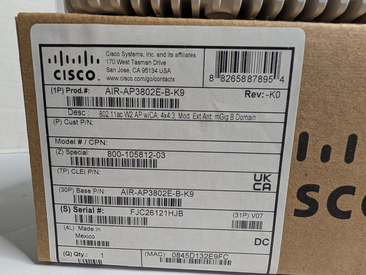 CISCO - Aironet Access Point - AIR - AP3802E - B - K9 - New - Big Liquidators