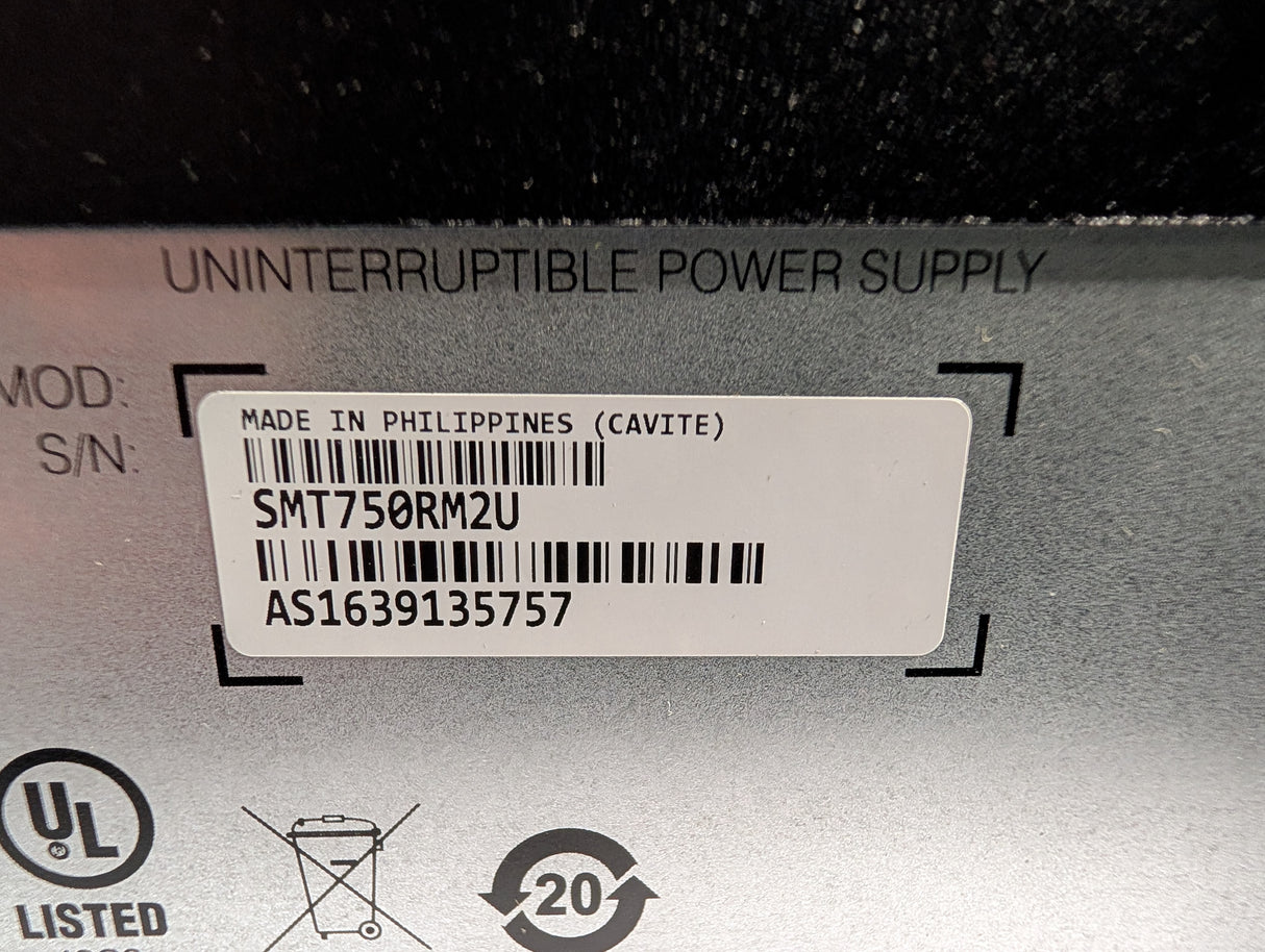 APC - Rack Mounted Smart UPS - SMT750RM2U - Used - Big Liquidators